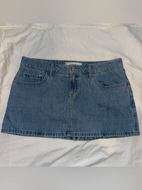 Hollister Light Blue Denim Mini Skirt